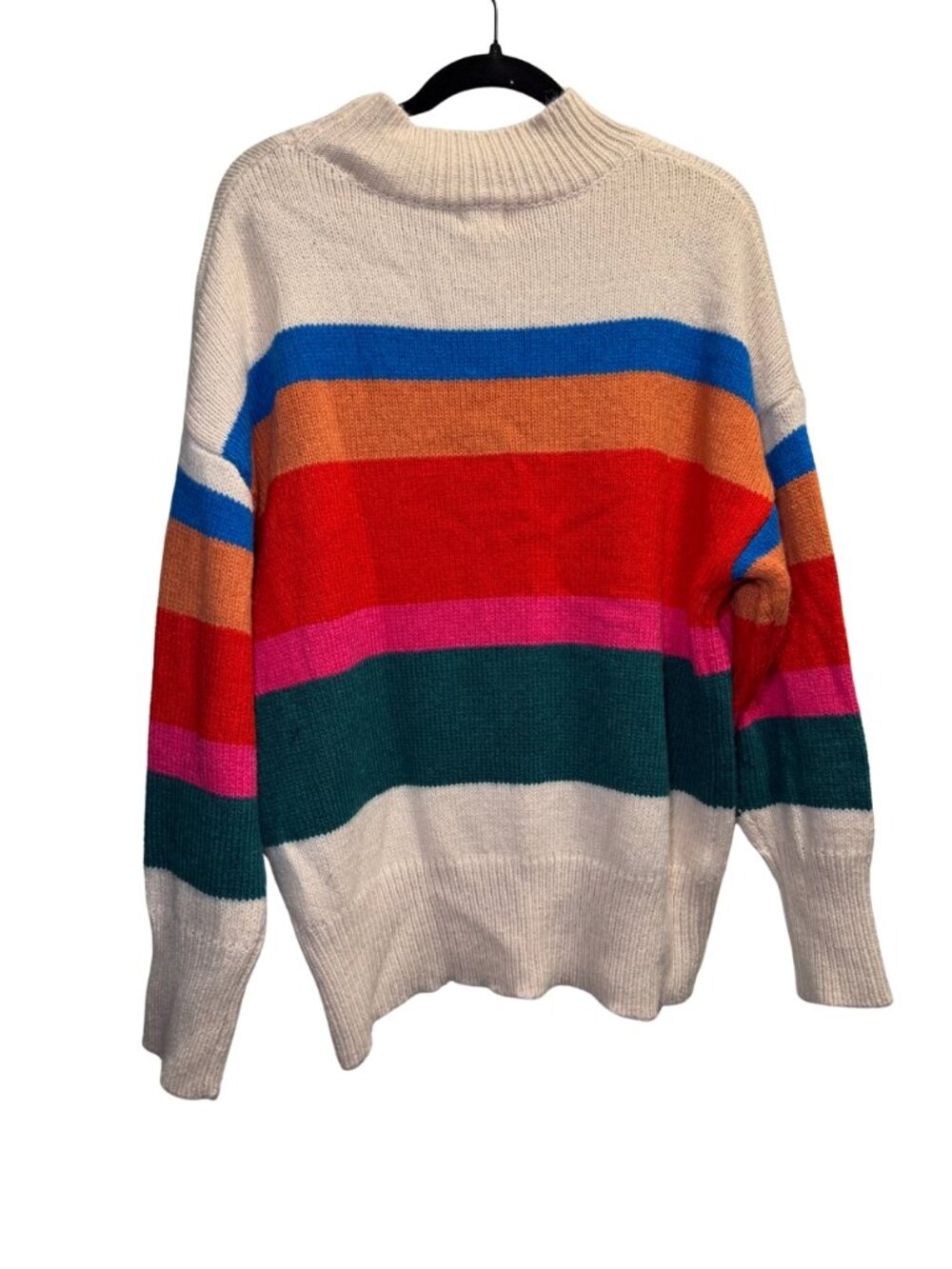 BKE Multicolor Striped Mock Neck Sweater Size Large